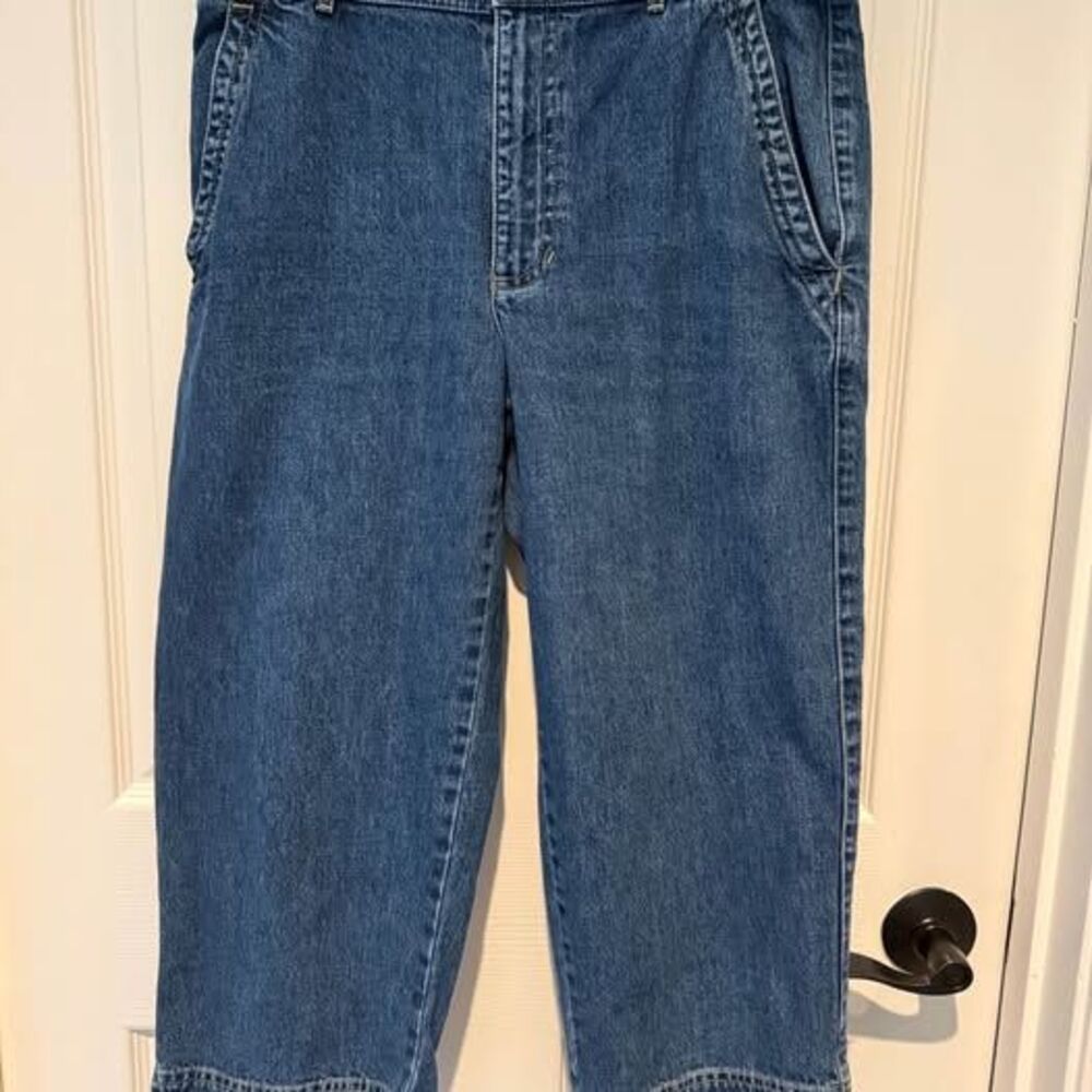 Liz Claiborne Lizwear Cropped Wide Leg Denim Jeans Size 10